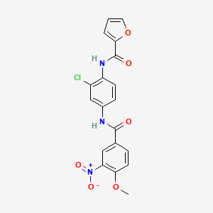 molecular formula C19H14ClN3O6 B4834353 N-{2-chloro-4-[(4-methoxy-3-nitrobenzoyl)amino]phenyl}-2-furamide 