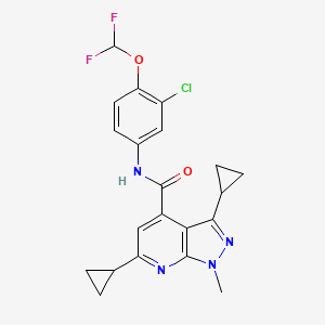 molecular formula C21H19ClF2N4O2 B4834403 N-[3-chloro-4-(difluoromethoxy)phenyl]-3,6-dicyclopropyl-1-methyl-1H-pyrazolo[3,4-b]pyridine-4-carboxamide 