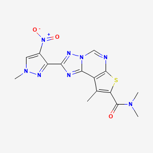 N,N,9-trimethyl-2-(1-methyl-4-nitro-1H-pyrazol-3-yl)thieno[3,2-e][1,2,4]triazolo[1,5-c]pyrimidine-8-carboxamide