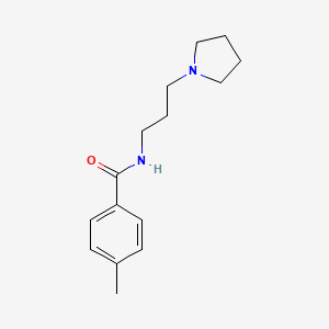 molecular formula C15H22N2O B4834428 4-methyl-N-[3-(pyrrolidin-1-yl)propyl]benzamide 