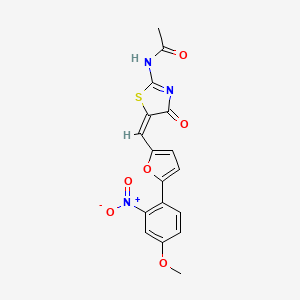 N-(5-{[5-(4-methoxy-2-nitrophenyl)-2-furyl]methylene}-4-oxo-1,3-thiazolidin-2-ylidene)acetamide