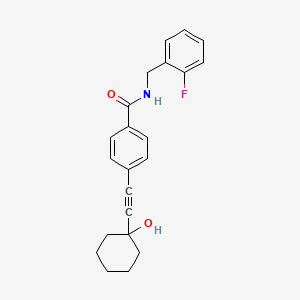 molecular formula C22H22FNO2 B4834437 N-(2-fluorobenzyl)-4-[(1-hydroxycyclohexyl)ethynyl]benzamide 