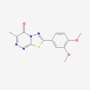 molecular formula C13H12N4O3S B483444 7-(3,4-dimethoxyphenyl)-3-methyl-4H-[1,3,4]thiadiazolo[2,3-c][1,2,4]triazin-4-one CAS No. 914356-67-5