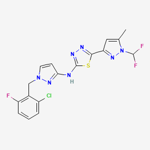 molecular formula C17H13ClF3N7S B4834444 N-[1-(2-chloro-6-fluorobenzyl)-1H-pyrazol-3-yl]-5-[1-(difluoromethyl)-5-methyl-1H-pyrazol-3-yl]-1,3,4-thiadiazol-2-amine 