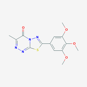 molecular formula C14H14N4O4S B483445 3-methyl-7-(3,4,5-trimethoxyphenyl)-4H-[1,3,4]thiadiazolo[2,3-c][1,2,4]triazin-4-one CAS No. 919011-26-0