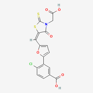 molecular formula C17H10ClNO6S2 B4834452 3-(5-{[3-(carboxymethyl)-4-oxo-2-thioxo-1,3-thiazolidin-5-ylidene]methyl}-2-furyl)-4-chlorobenzoic acid 