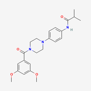 molecular formula C23H29N3O4 B4834458 N-{4-[4-(3,5-dimethoxybenzoyl)-1-piperazinyl]phenyl}-2-methylpropanamide 