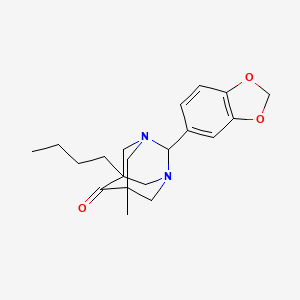 2-(1,3-benzodioxol-5-yl)-5-butyl-7-methyl-1,3-diazatricyclo[3.3.1.1~3,7~]decan-6-one