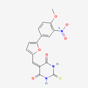 molecular formula C16H11N3O6S B4834482 5-{[5-(4-methoxy-3-nitrophenyl)-2-furyl]methylene}-2-thioxodihydro-4,6(1H,5H)-pyrimidinedione 