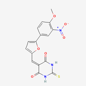 molecular formula C16H11N3O6S B4834482 5-[[5-(4-Methoxy-3-nitrophenyl)furan-2-yl]methylidene]-2-sulfanylidene-1,3-diazinane-4,6-dione 