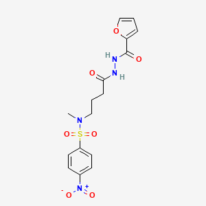 molecular formula C16H18N4O7S B4834487 N-{4-[2-(2-furoyl)hydrazino]-4-oxobutyl}-N-methyl-4-nitrobenzenesulfonamide 