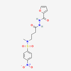 molecular formula C16H18N4O7S B4834487 N-[4-[2-(furan-2-carbonyl)hydrazinyl]-4-oxobutyl]-N-methyl-4-nitrobenzenesulfonamide 