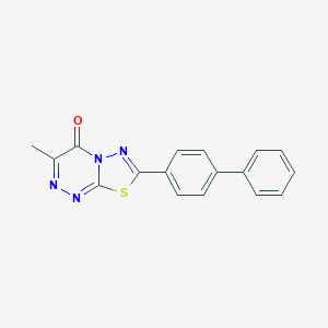 molecular formula C17H12N4OS B483449 7-biphenyl-4-yl-3-methyl-4H-[1,3,4]thiadiazolo[2,3-c][1,2,4]triazin-4-one CAS No. 892689-36-0