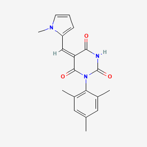 molecular formula C19H19N3O3 B4834511 1-mesityl-5-[(1-methyl-1H-pyrrol-2-yl)methylene]-2,4,6(1H,3H,5H)-pyrimidinetrione 