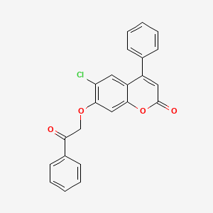 molecular formula C23H15ClO4 B4834516 6-chloro-7-(2-oxo-2-phenylethoxy)-4-phenyl-2H-chromen-2-one 