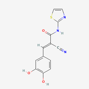 molecular formula C13H9N3O3S B4834536 2-cyano-3-(3,4-dihydroxyphenyl)-N-1,3-thiazol-2-ylacrylamide 