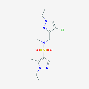 molecular formula C13H20ClN5O2S B4834548 N-[(4-chloro-1-ethyl-1H-pyrazol-3-yl)methyl]-1-ethyl-N,5-dimethyl-1H-pyrazole-4-sulfonamide 