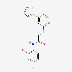 molecular formula C16H11BrFN3OS2 B4834565 N-(4-bromo-2-fluorophenyl)-2-{[4-(2-thienyl)-2-pyrimidinyl]thio}acetamide 