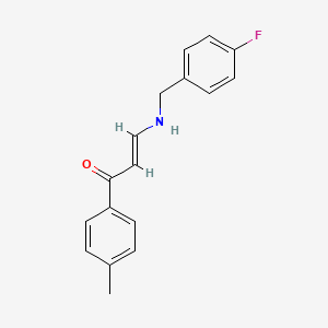 molecular formula C17H16FNO B4834590 3-[(4-fluorobenzyl)amino]-1-(4-methylphenyl)-2-propen-1-one 
