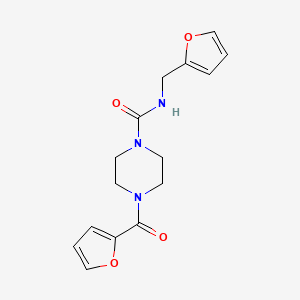 molecular formula C15H17N3O4 B4834593 4-(2-furoyl)-N-(2-furylmethyl)-1-piperazinecarboxamide 