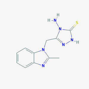 molecular formula C11H12N6S B483461 4-氨基-5-[(2-甲基-1H-苯并咪唑-1-基)甲基]-4H-1,2,4-三唑-3-硫醇 CAS No. 200275-59-8