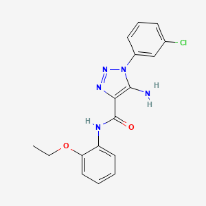 molecular formula C17H16ClN5O2 B4834637 5-amino-1-(3-chlorophenyl)-N-(2-ethoxyphenyl)-1H-1,2,3-triazole-4-carboxamide 