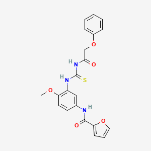 molecular formula C21H19N3O5S B4834644 N-[4-methoxy-3-({[(phenoxyacetyl)amino]carbonothioyl}amino)phenyl]-2-furamide 