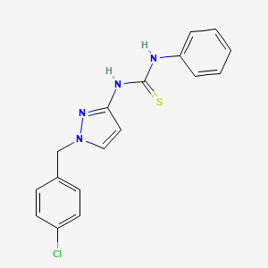molecular formula C17H15ClN4S B4834648 N-[1-(4-chlorobenzyl)-1H-pyrazol-3-yl]-N'-phenylthiourea 