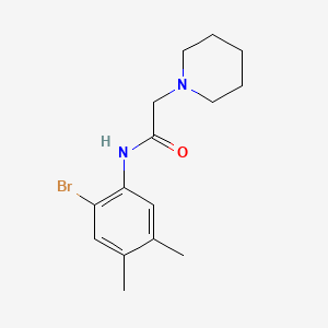 molecular formula C15H21BrN2O B4834658 N-(2-bromo-4,5-dimethylphenyl)-2-(1-piperidinyl)acetamide 