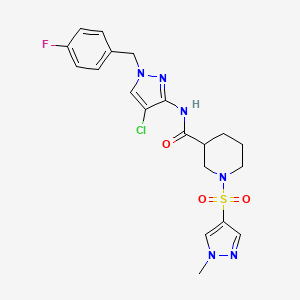 N-[4-chloro-1-(4-fluorobenzyl)-1H-pyrazol-3-yl]-1-[(1-methyl-1H-pyrazol-4-yl)sulfonyl]-3-piperidinecarboxamide