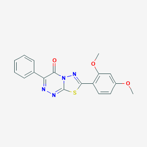 molecular formula C18H14N4O3S B483468 7-(2,4-dimethoxyphenyl)-3-phenyl-4H-[1,3,4]thiadiazolo[2,3-c][1,2,4]triazin-4-one CAS No. 921084-21-1