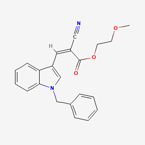 molecular formula C22H20N2O3 B4834701 2-methoxyethyl 3-(1-benzyl-1H-indol-3-yl)-2-cyanoacrylate 