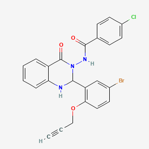 molecular formula C24H17BrClN3O3 B4834714 N-[2-[5-bromo-2-(2-propyn-1-yloxy)phenyl]-4-oxo-1,4-dihydro-3(2H)-quinazolinyl]-4-chlorobenzamide 