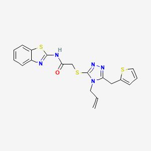 molecular formula C19H17N5OS3 B4834718 2-{[4-allyl-5-(2-thienylmethyl)-4H-1,2,4-triazol-3-yl]thio}-N-1,3-benzothiazol-2-ylacetamide 