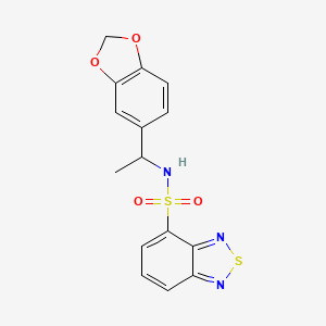 molecular formula C15H13N3O4S2 B4834723 N-[1-(1,3-benzodioxol-5-yl)ethyl]-2,1,3-benzothiadiazole-4-sulfonamide 