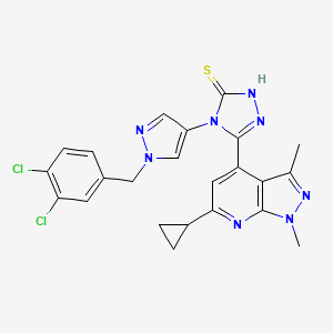 molecular formula C23H20Cl2N8S B4834731 5-(6-cyclopropyl-1,3-dimethyl-1H-pyrazolo[3,4-b]pyridin-4-yl)-4-[1-(3,4-dichlorobenzyl)-1H-pyrazol-4-yl]-4H-1,2,4-triazole-3-thiol 