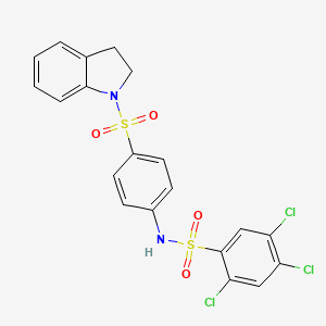 molecular formula C20H15Cl3N2O4S2 B4834746 2,4,5-trichloro-N-[4-(2,3-dihydro-1H-indol-1-ylsulfonyl)phenyl]benzenesulfonamide 