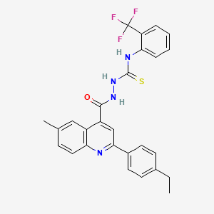 molecular formula C27H23F3N4OS B4834768 2-{[2-(4-ethylphenyl)-6-methyl-4-quinolinyl]carbonyl}-N-[2-(trifluoromethyl)phenyl]hydrazinecarbothioamide 