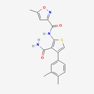 molecular formula C18H17N3O3S B4834777 N-[3-(aminocarbonyl)-4-(3,4-dimethylphenyl)-2-thienyl]-5-methyl-3-isoxazolecarboxamide 