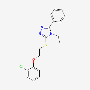 molecular formula C18H18ClN3OS B4834782 3-{[2-(2-chlorophenoxy)ethyl]thio}-4-ethyl-5-phenyl-4H-1,2,4-triazole 