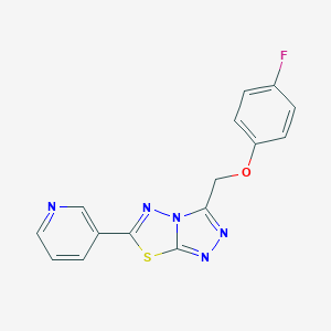 molecular formula C15H10FN5OS B483479 4-Fluorophenyl [6-(3-pyridinyl)[1,2,4]triazolo[3,4-b][1,3,4]thiadiazol-3-yl]methyl ether CAS No. 892675-39-7