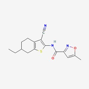 molecular formula C16H17N3O2S B4834798 N-(3-cyano-6-ethyl-4,5,6,7-tetrahydro-1-benzothien-2-yl)-5-methyl-3-isoxazolecarboxamide 