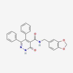 molecular formula C25H19N3O4 B4834802 N-(1,3-benzodioxol-5-ylmethyl)-3-oxo-5,6-diphenyl-2,3-dihydro-4-pyridazinecarboxamide 