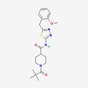 1-(2,2-dimethylpropanoyl)-N-[5-(2-methoxybenzyl)-1,3,4-thiadiazol-2-yl]-4-piperidinecarboxamide