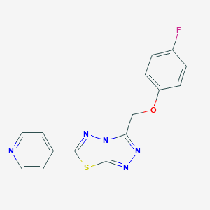 molecular formula C15H10FN5OS B483484 3-[(4-Fluorophenoxy)methyl]-6-pyridin-4-yl[1,2,4]triazolo[3,4-b][1,3,4]thiadiazole CAS No. 892675-40-0