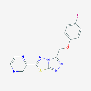 4-Fluorophenyl [6-(2-pyrazinyl)[1,2,4]triazolo[3,4-b][1,3,4]thiadiazol-3-yl]methyl ether