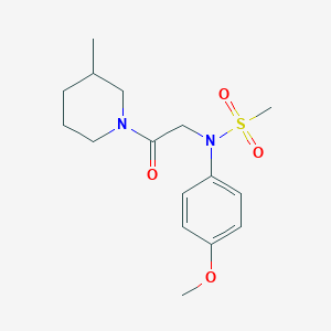 molecular formula C16H24N2O4S B4834905 N-(4-methoxyphenyl)-N-[2-(3-methyl-1-piperidinyl)-2-oxoethyl]methanesulfonamide 