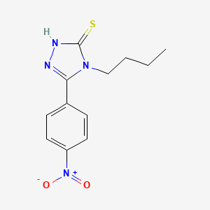 molecular formula C12H14N4O2S B4834922 4-butyl-5-(4-nitrophenyl)-2,4-dihydro-3H-1,2,4-triazole-3-thione 