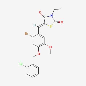 5-{2-bromo-4-[(2-chlorobenzyl)oxy]-5-methoxybenzylidene}-3-ethyl-1,3-thiazolidine-2,4-dione