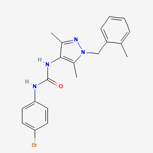 molecular formula C20H21BrN4O B4834945 N-(4-bromophenyl)-N'-[3,5-dimethyl-1-(2-methylbenzyl)-1H-pyrazol-4-yl]urea 